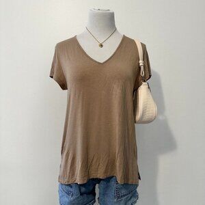 tan brown soft blouse american eagle